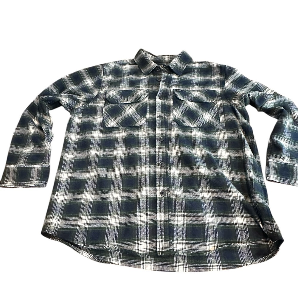 Lee Men’s Dark Green Plaid Flannel button down Shirt Regular Fit Size XL NWT